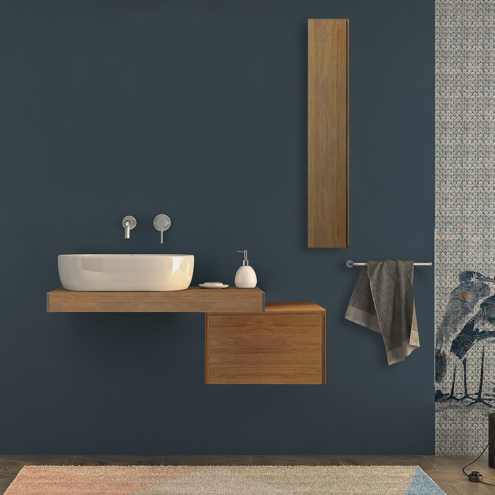 Mensolone da bagno Rovere tabacco sospeso 90 cm