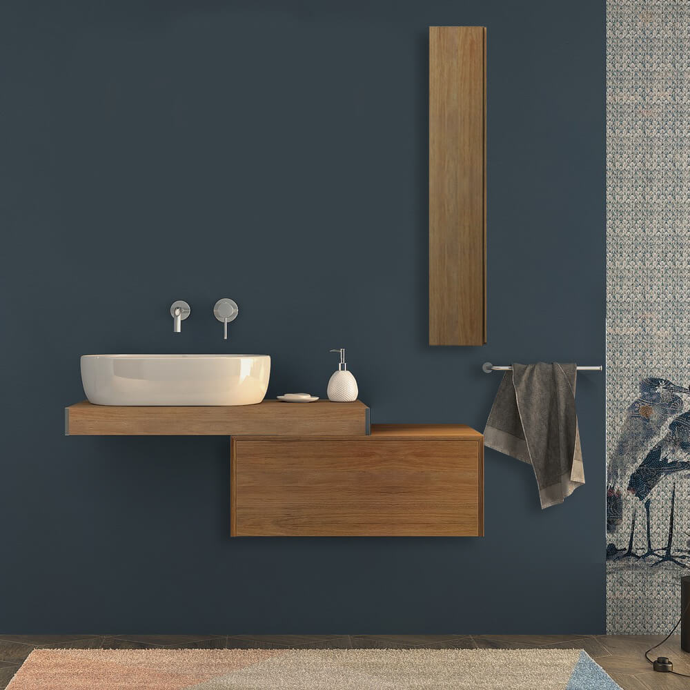 Mensolone da bagno Rovere tabacco sospeso 90 cm