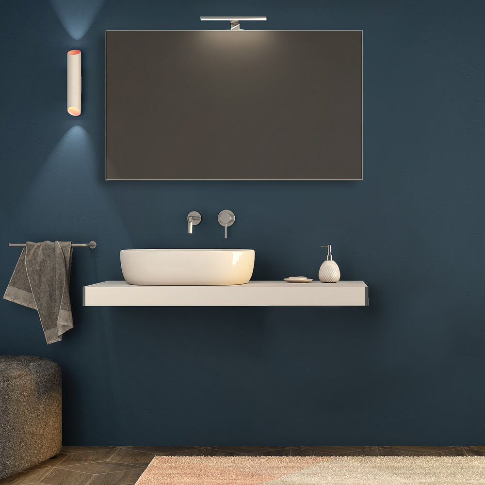 Mensolone bagno bianco opaco 120 cm