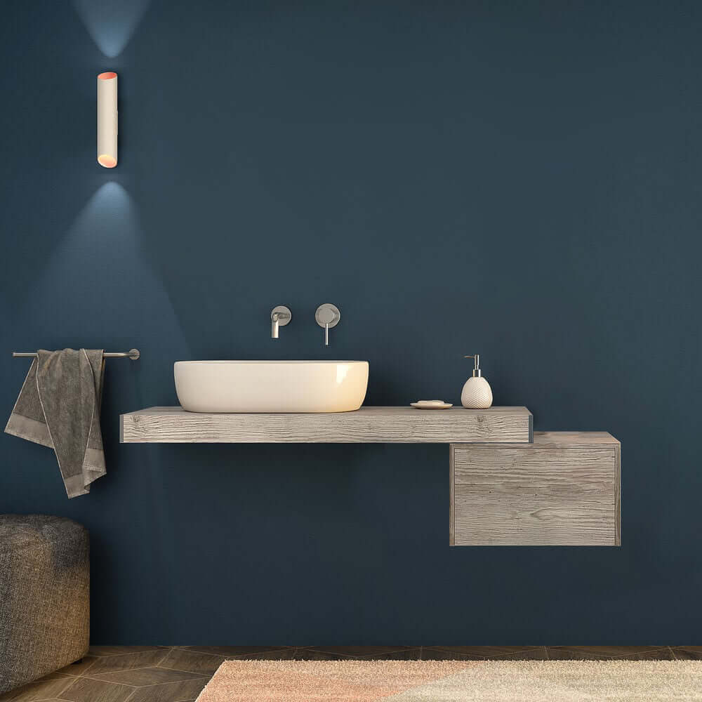 Mensolone 120 cm rovere sbiancato sospeso