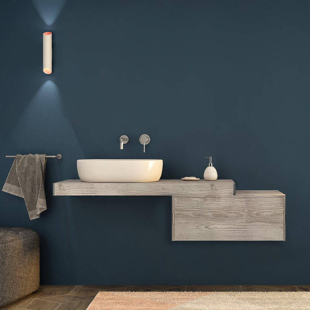 Mensolone 120 cm rovere sbiancato sospeso