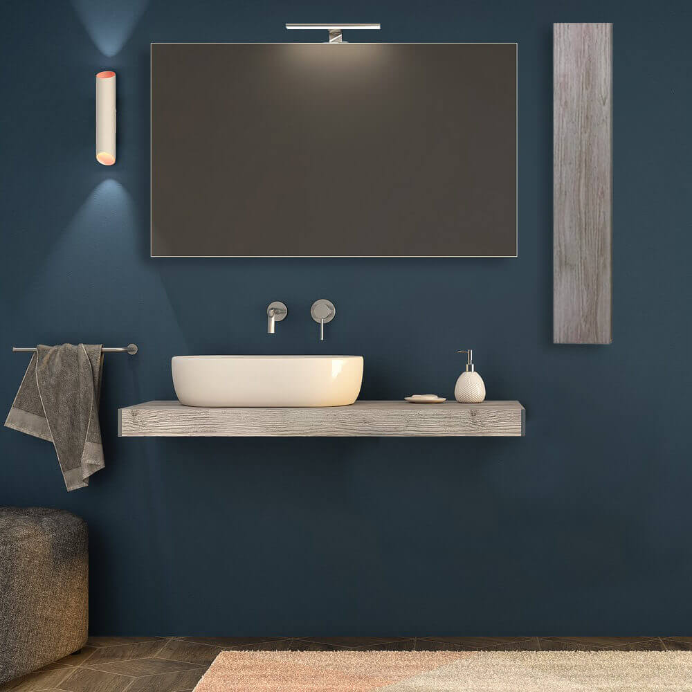 Mensolone 120 cm rovere sbiancato sospeso