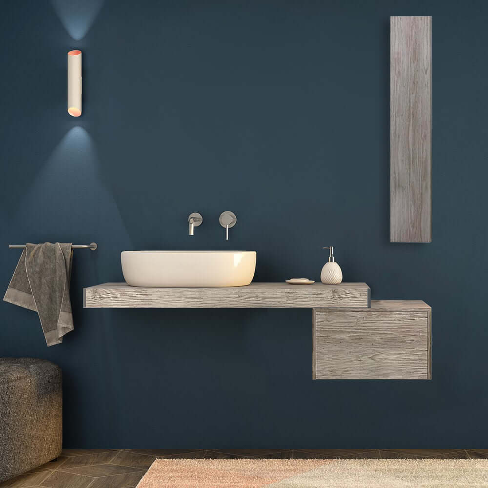 Mensolone 120 cm rovere sbiancato sospeso