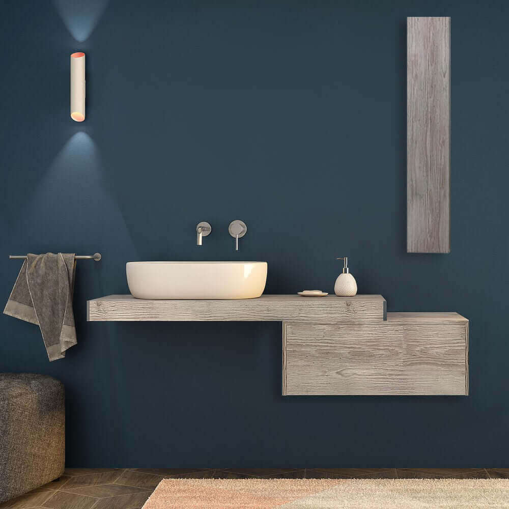 Mensolone 120 cm rovere sbiancato sospeso