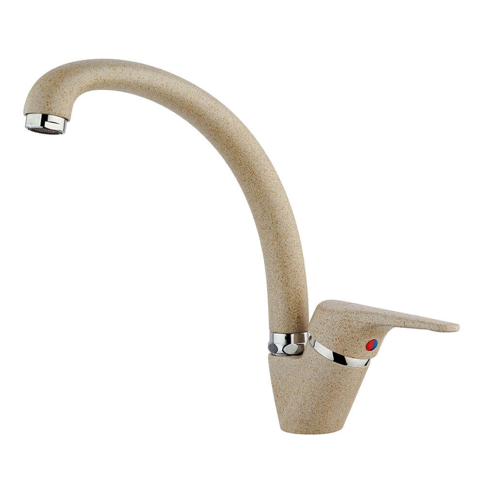 Miscelatore per lavello color avena granito con canna alta