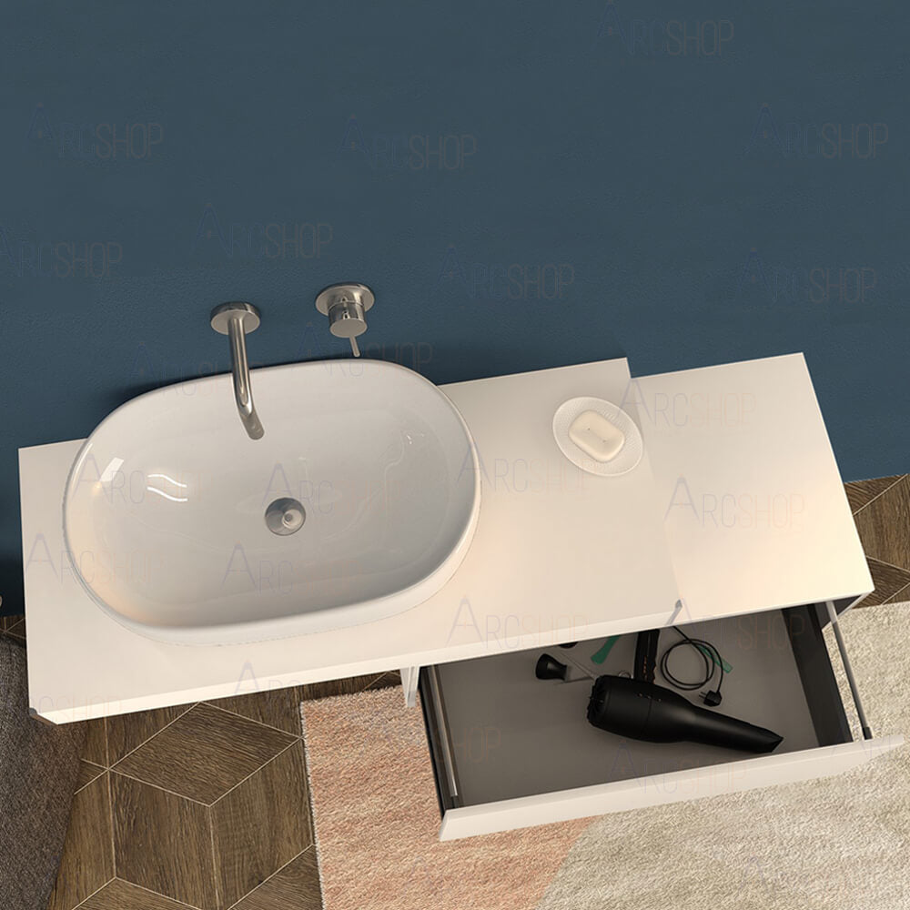 Mensolone per bagno bianco opaco 90 cm
