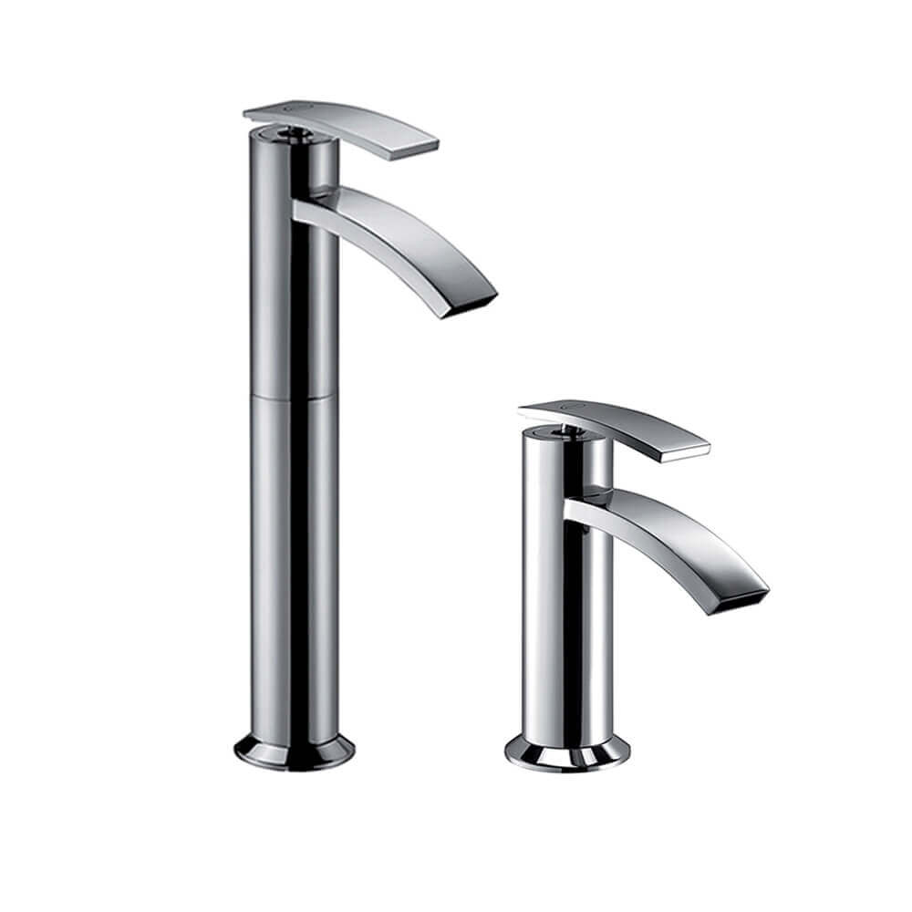 Set miscelatori lavabo alto + bidet Jacuzzi | rubinetteria Ray ottone cromato per piletta click clack