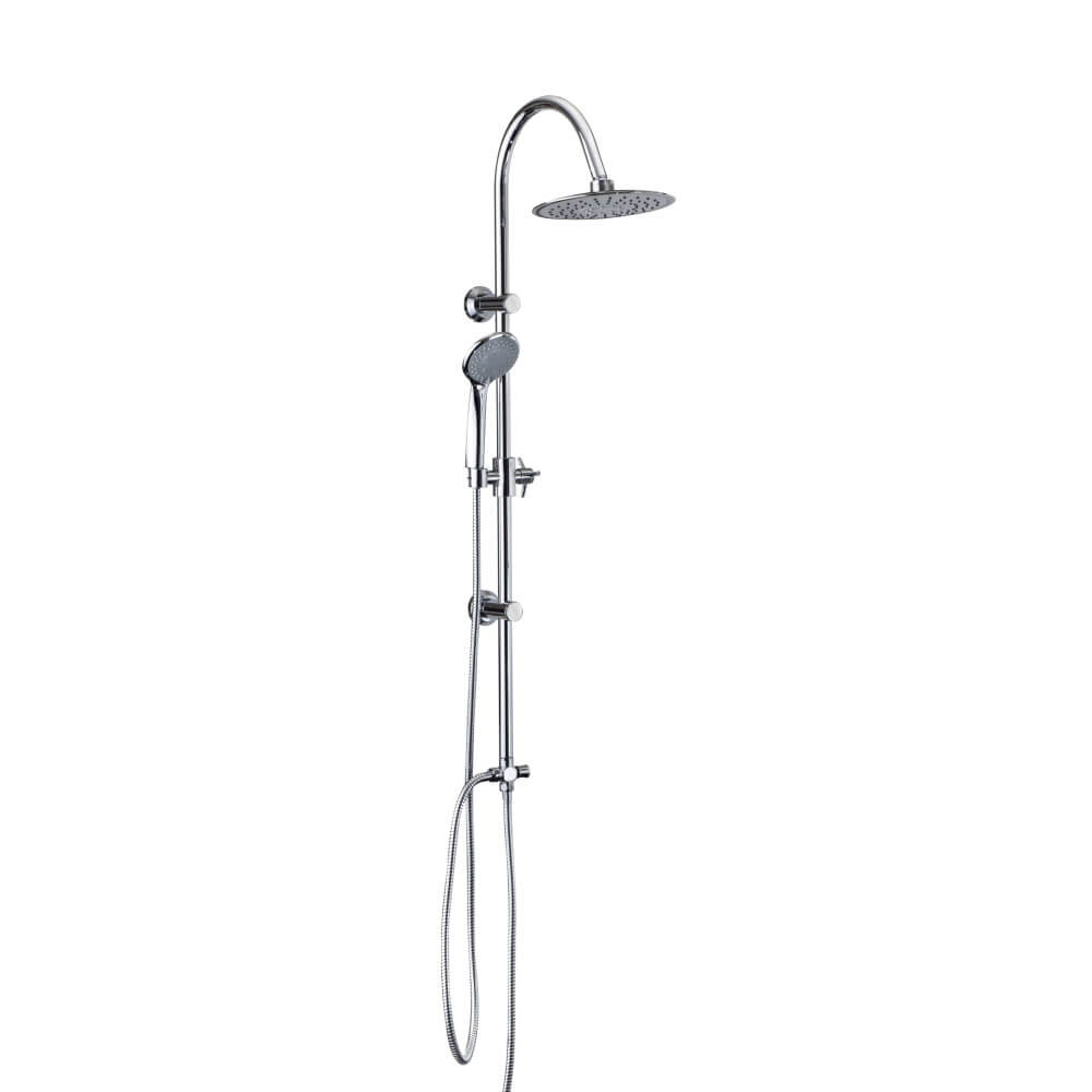 Colonna doccia con deviatore doccetta e soffione tondo 20 cm