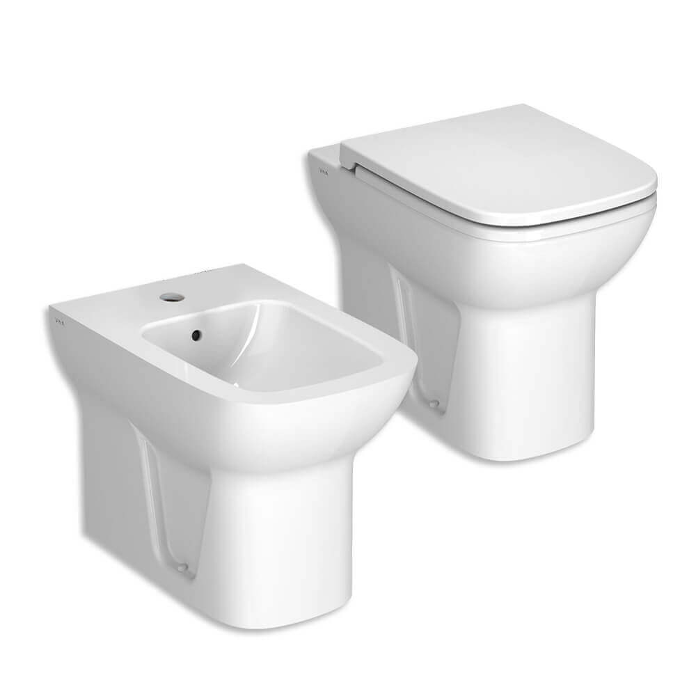 Coppia sanitari filomuro wc e bidet mod. S20 Vitra
