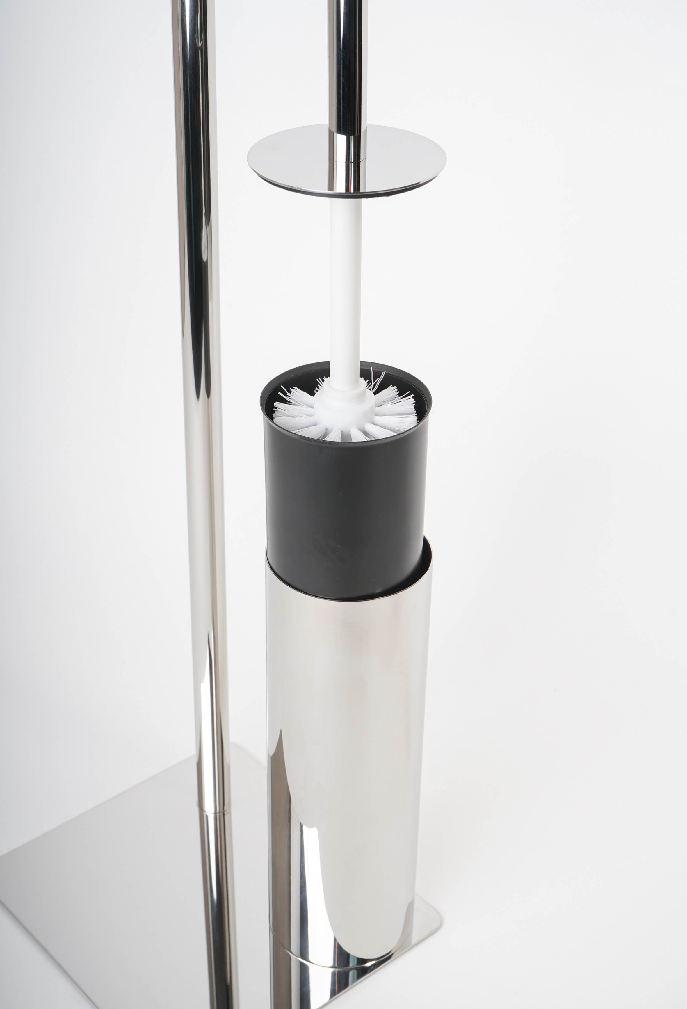 Piantana porta rotolo in acciaio inox 304 Poseidon Metaform con porta scopino incluso