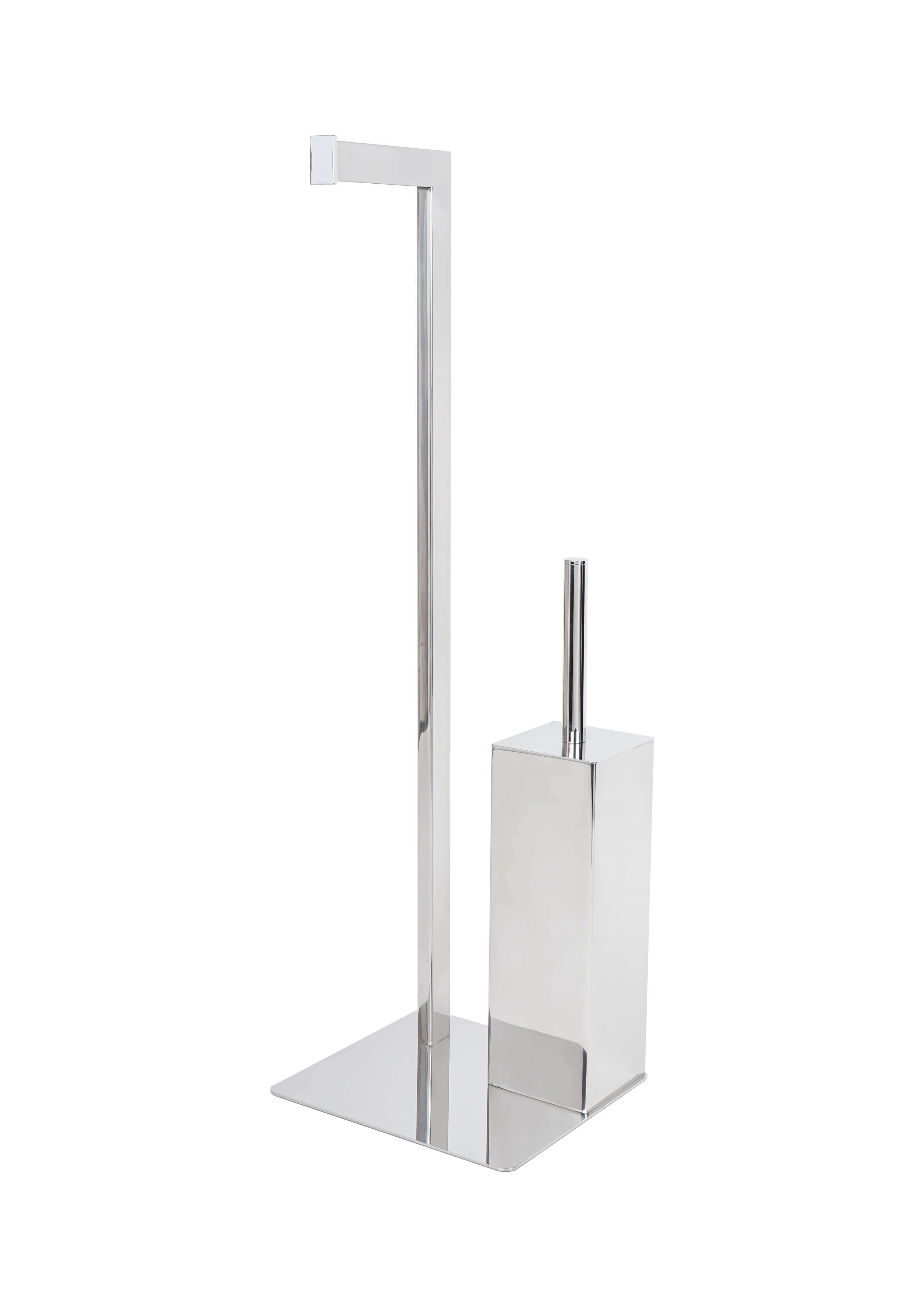 Piantana portarotolo con scopino incluso in acciaio inox 304 Zeus di Metaform