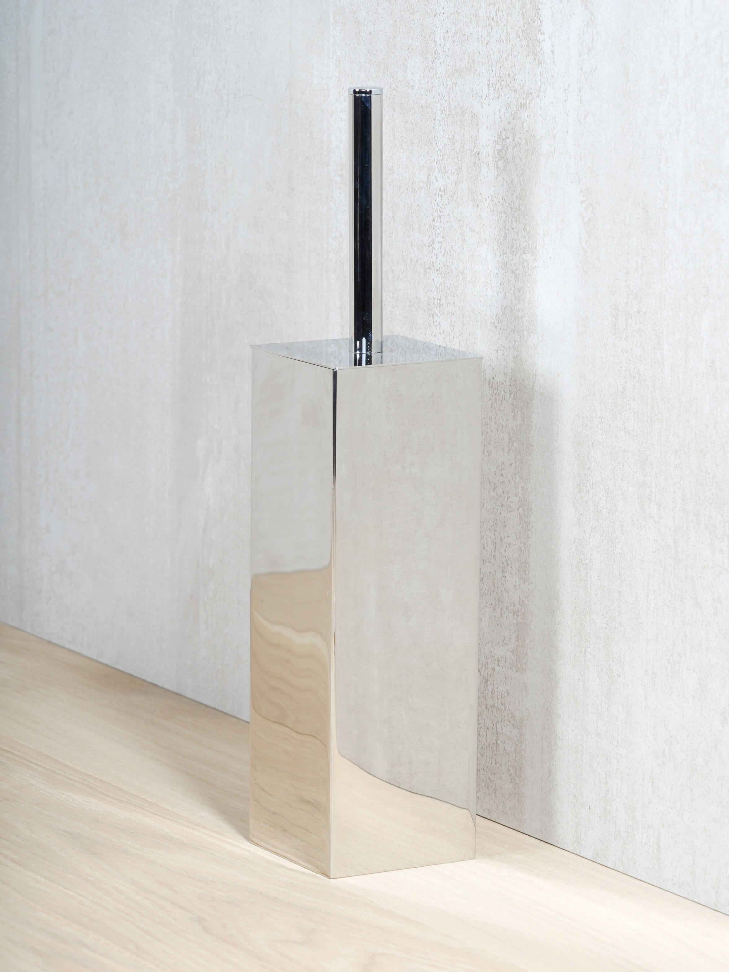 Porta scopino da appoggio quadrato in acciaio inox 304 Metaform