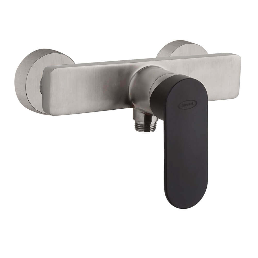 Set rubinetti lavabo bidet e miscelatore esterno doccia Jacuzzi Rubinetteria nichel e nero opaco