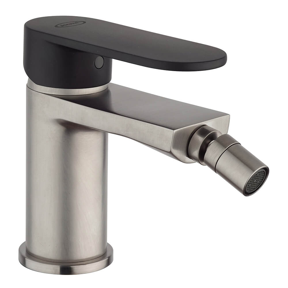 Rubinetto bidet Jacuzzi Borea per piletta click clack nichel e nero opaco