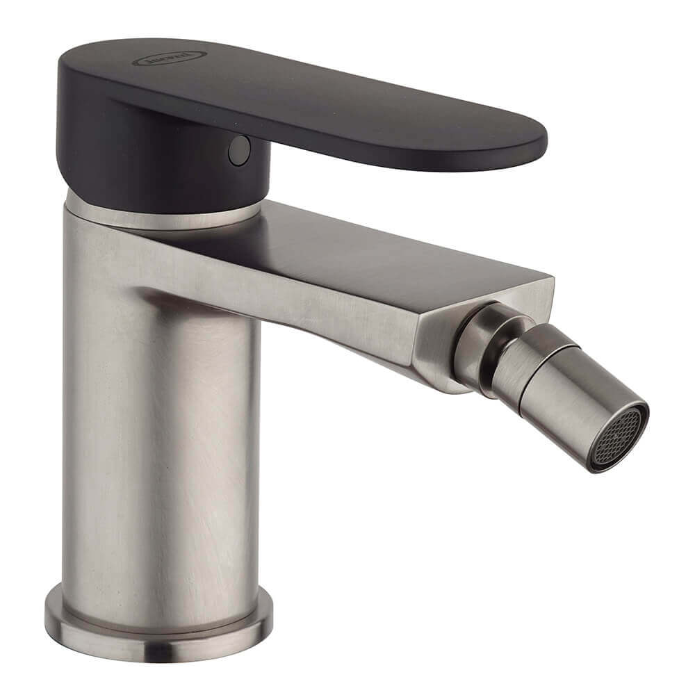 Set rubinetti lavabo e bidet Jacuzzi Rubinetteria nichel e nero opaco per piletta click clack