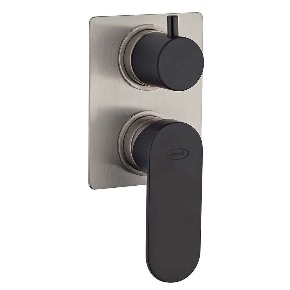 Set rubinetti lavabo bidet e miscelatore incasso doccia con deviatore Jacuzzi Rubinetteria nichel e nero opaco Arcshop