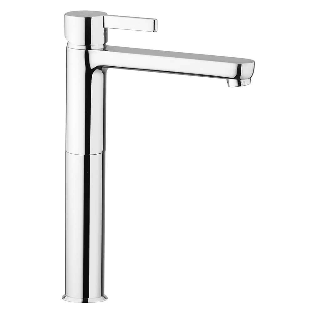 Set miscelatori lavabo alto e bidet Jacuzzi Rubinetteria modello Fiamma per piletta click clack
