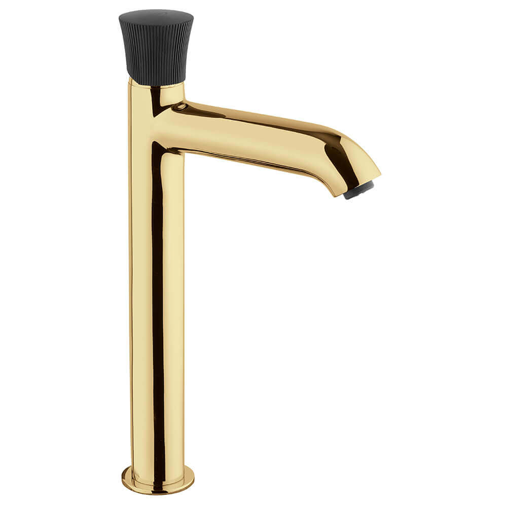 Coppia miscelatori lavabo alto e bidet Jacuzzi Rubinetteria oro spazzolato serie Illumina