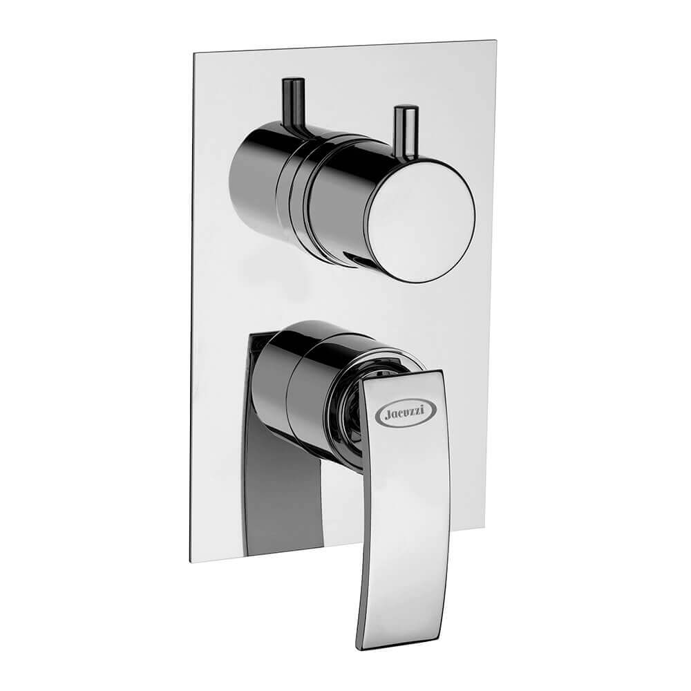 Set miscelatori lavabo alto + bidet + incasso doccia con deviatore Jacuzzi | rubinetteria Ray ottone cromato per piletta click clack