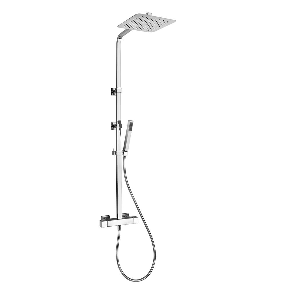 Colonna doccia Jacuzzi | rubinetteria con miscelatore termostatico e soffione 20x20 cm Arcshop