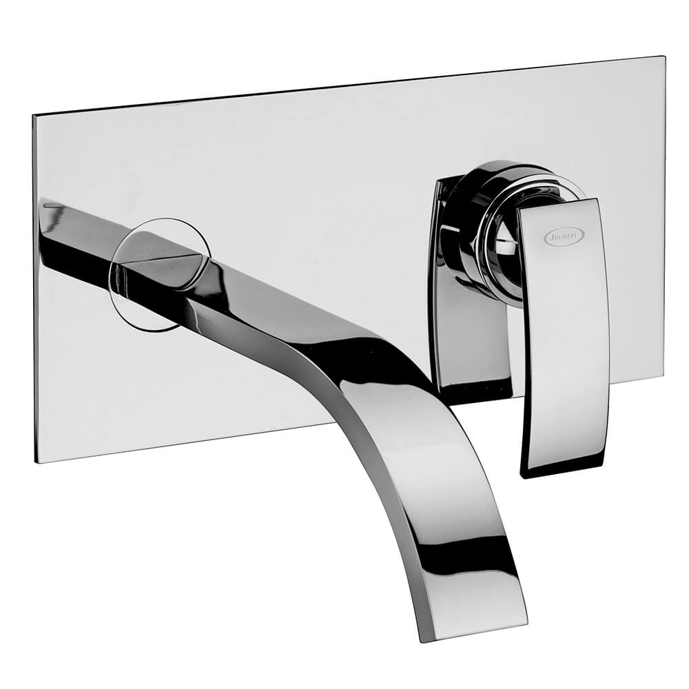 Lavabo a muro con piastra Jacuzzi | rubinetteria ottone cromato serie Glint 0IQ00497JA00 Arcshop