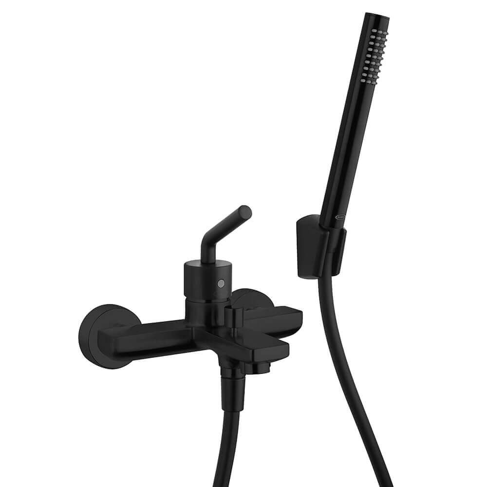 Set Jacuzzi Rubinetteria lavabo alto bidet e gruppo vasca nero opaco modello Lumos