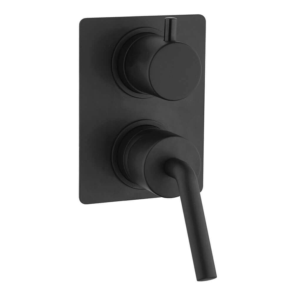 Set miscelatori lavabo bidet e incasso doccia con deviatore nero opaco Jacuzzi Rubinetteria serie Lumos