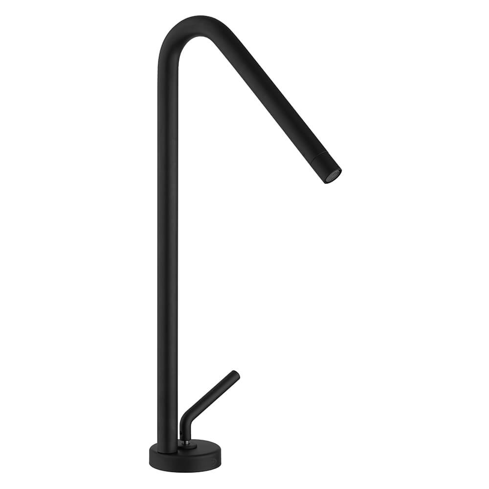 Rubinetto miscelatore lavabo alto nero opaco serie Lumos di Jacuzzi Rubinetteria per piletta click clack Arcshop