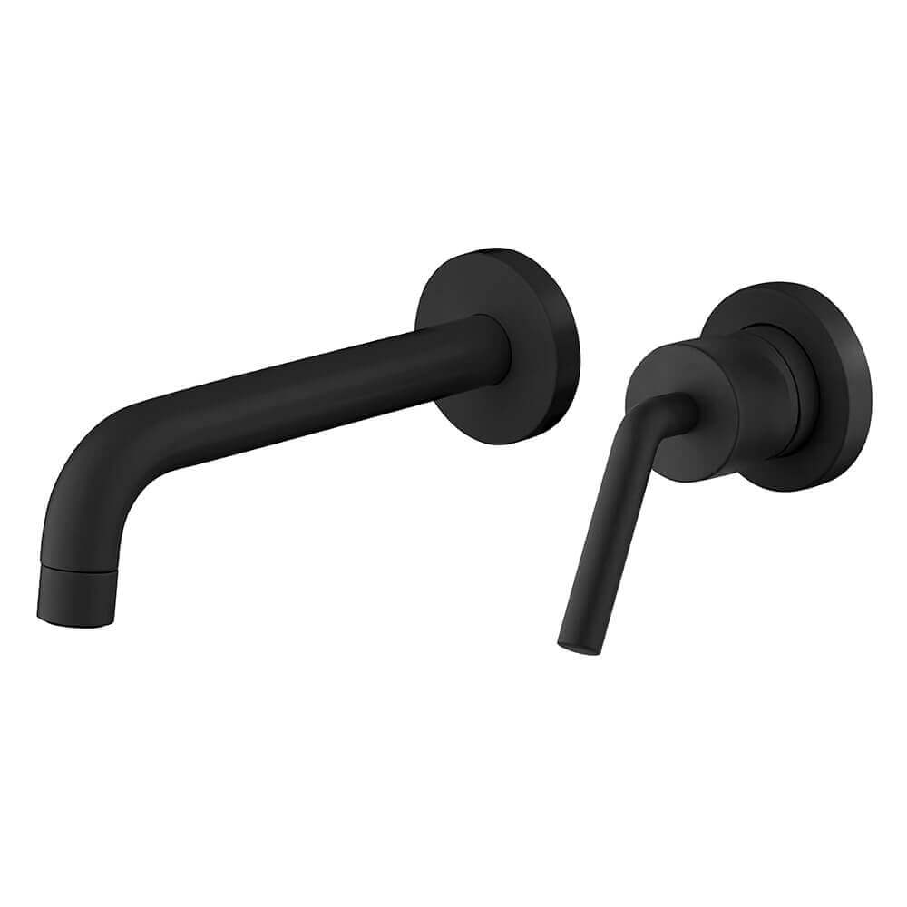 Miscelatore per lavabo installazione a muro nero opaco modello Lumos di Jacuzzi Rubinetteria Arcshop