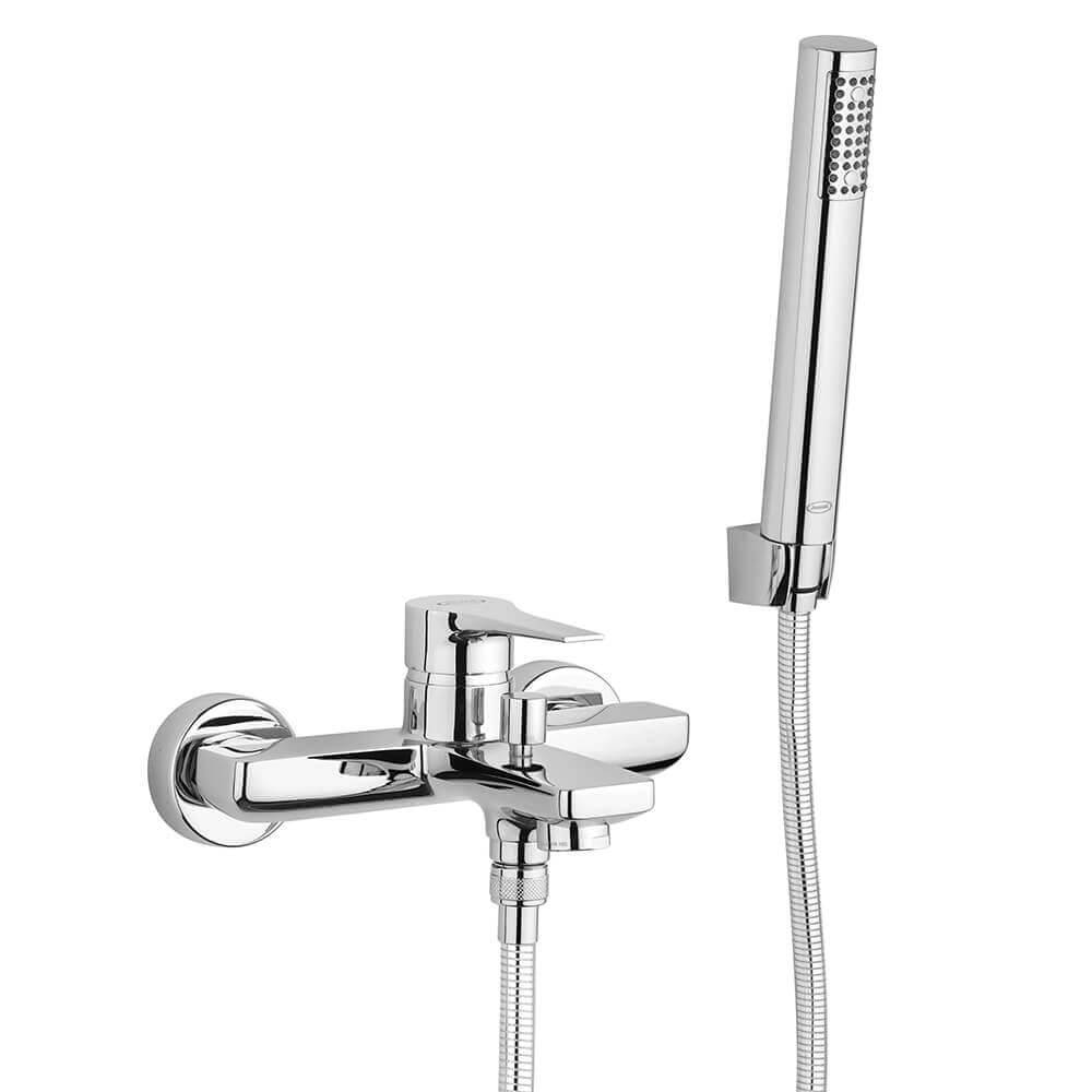 Set miscelatori lavabo + bidet + gruppo vasca Jacuzzi | rubinetteria Moonlight ottone cromato per piletta click clack Arcshop