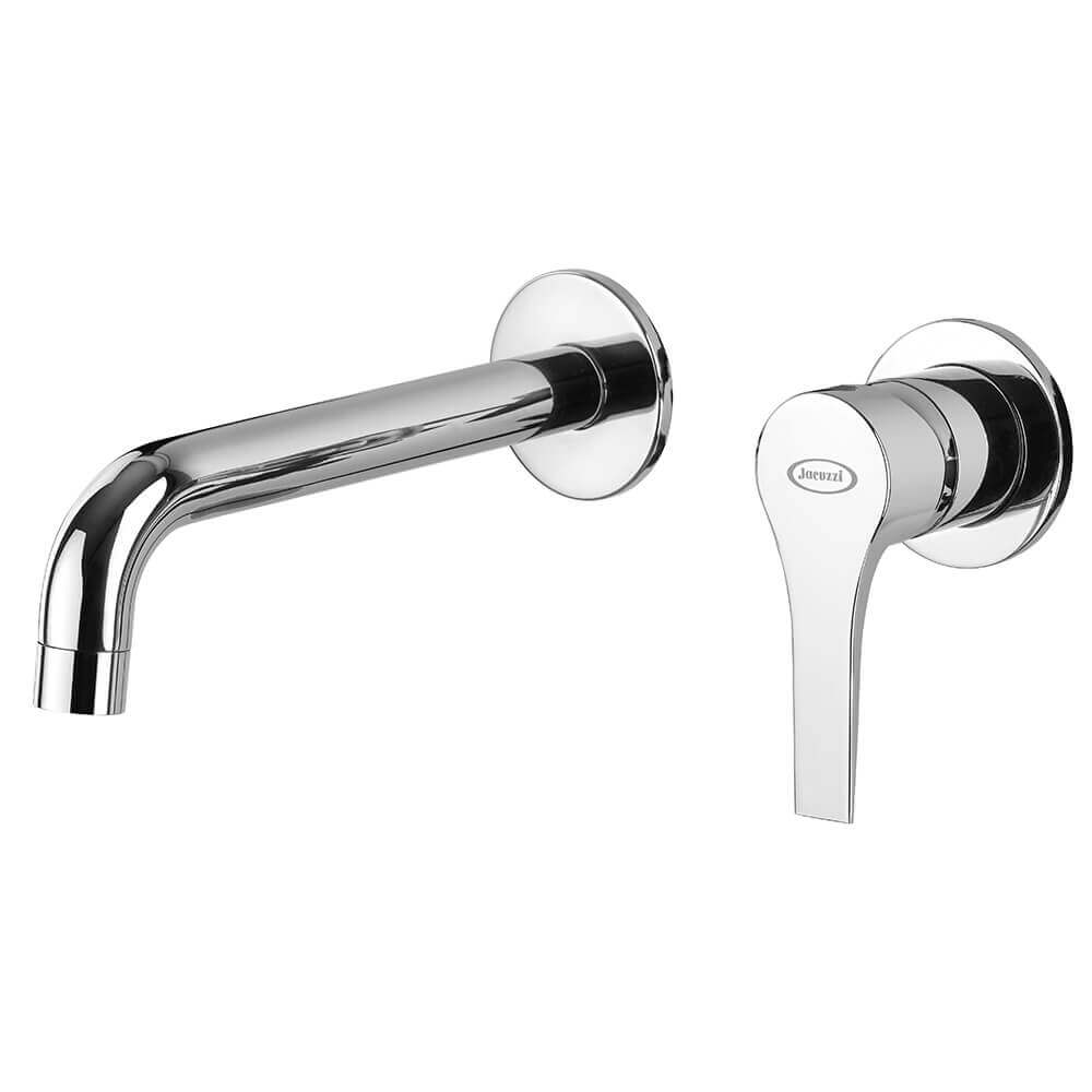 Miscelatore Per Lavabo A Parete - Doppia Manopola, Rubinetto Girevole A 360° - Finiture: Cromo, Nero, Oro, Antico, Bianco - Valvola In Ceramica