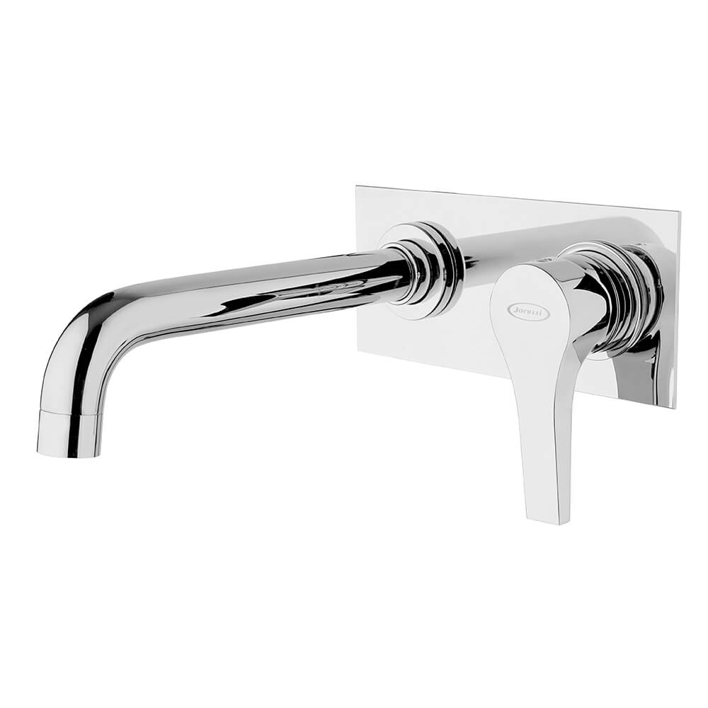 Miscelatore lavabo a muro con piastra Jacuzzi | Rubinetteria Moonlight in ottone cromato 0MG00497JA03 Arcshop