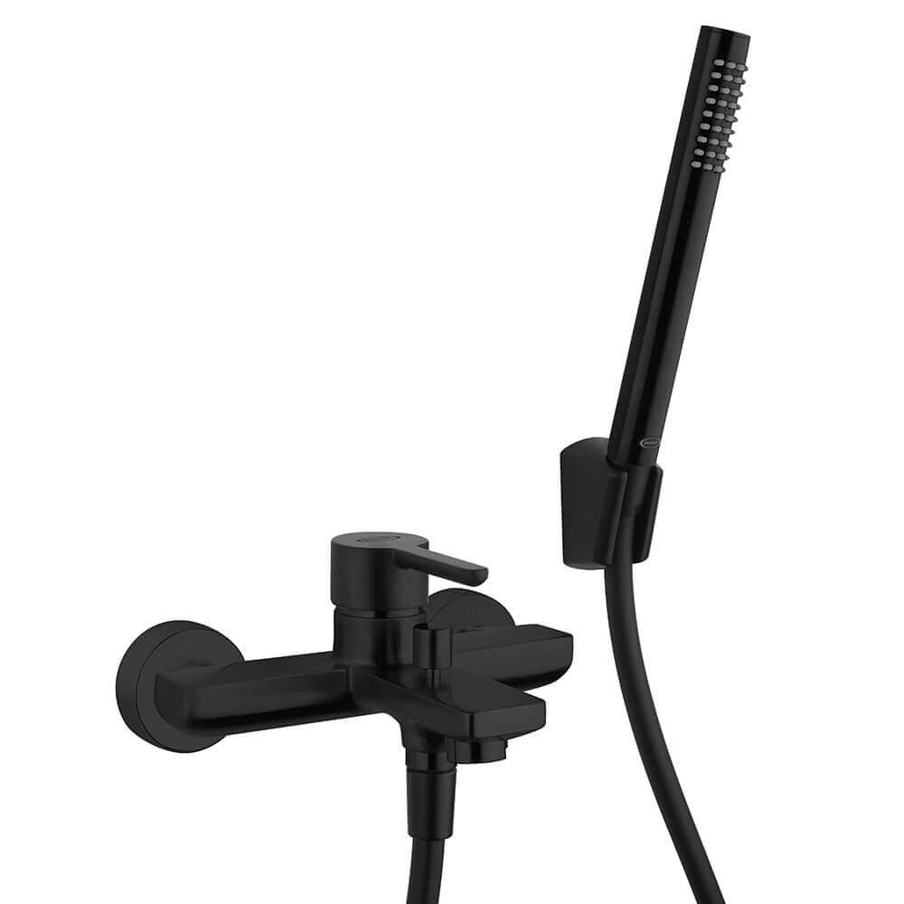 Miscelatori lavabo + bidet + gruppo vasca Jacuzzi | rubinetteria Sunset nero per piletta click clack Arcshop