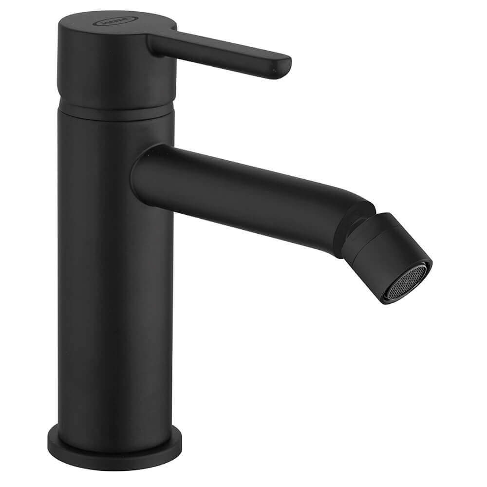 Miscelatori lavabo + bidet + gruppo vasca Jacuzzi | rubinetteria Sunset nero per piletta click clack