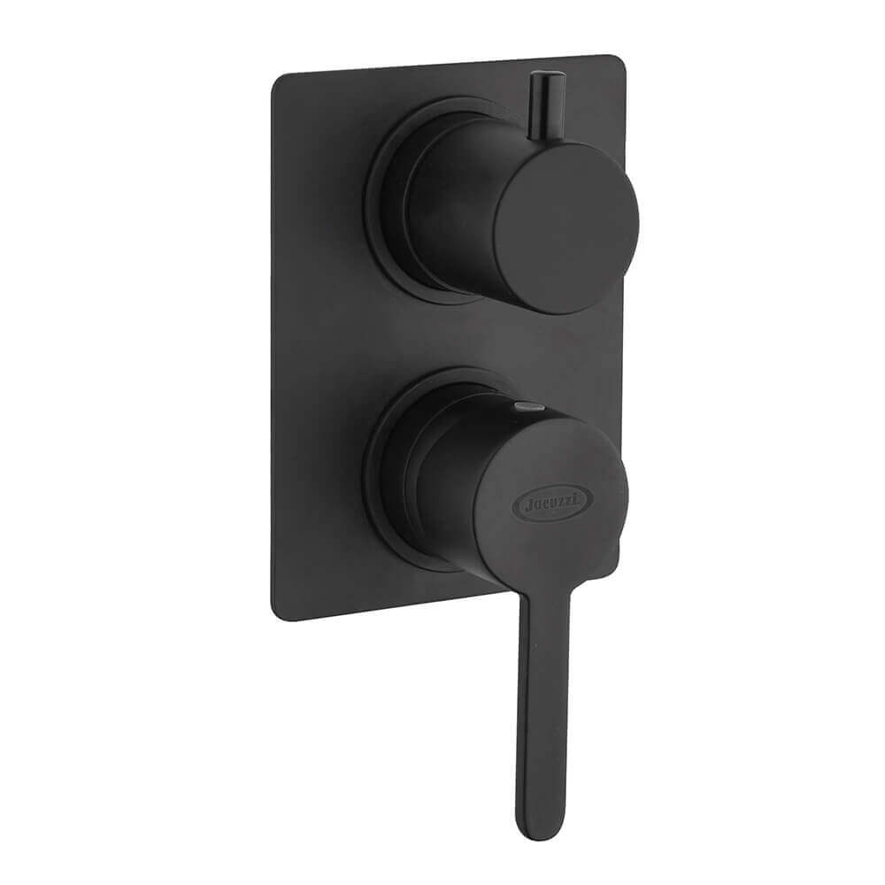 Miscelatori lavabo + bidet + incasso doccia con deviatore Jacuzzi | rubinetteria Sunset nero per piletta click clack