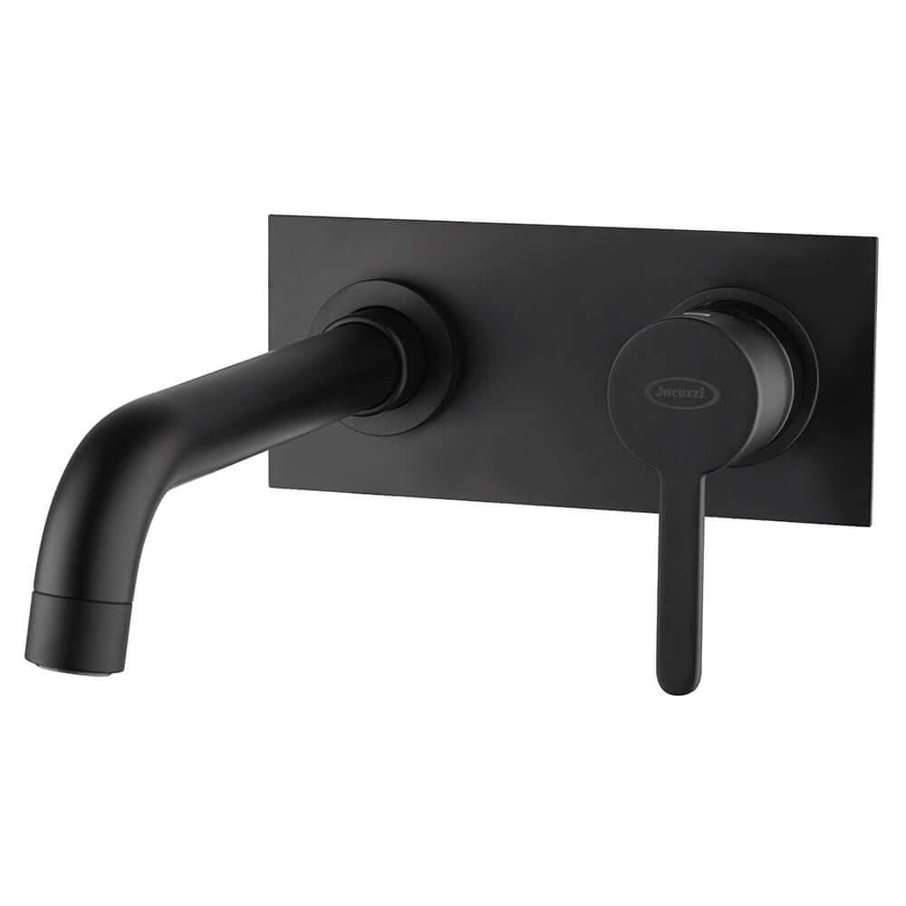 Miscelatore nero opaco lavabo a muro con piastra Jacuzzi | rubinetteria Sunset Arcshop