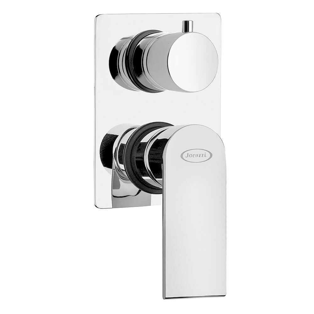 Set miscelatori lavabo bidet e incasso doccia con deviatore Jacuzzi | rubinetteria Twilight ottone cromato per piletta di scarico clic clac