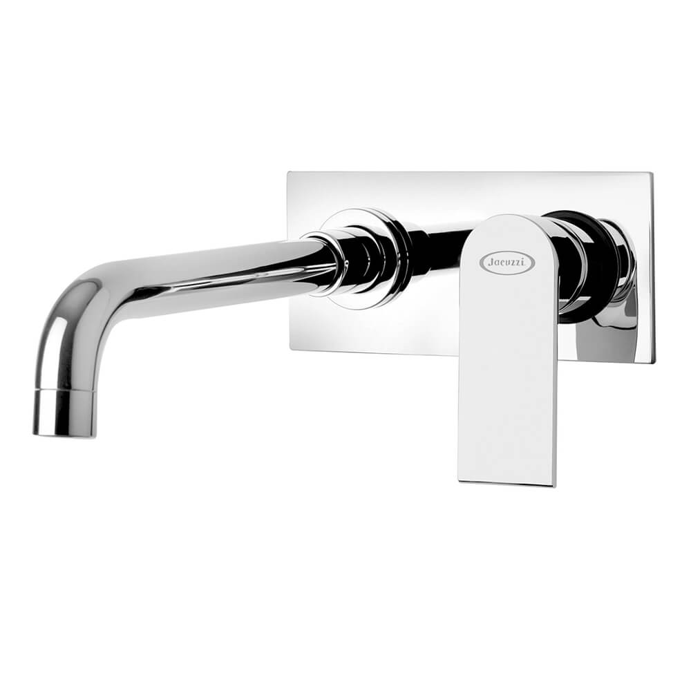 Miscelatore lavabo a muro con piastra interasse 10 cm Jacuzzi | rubinetteria Twilight ottone cromato 0TI00497JA03 Arcshop