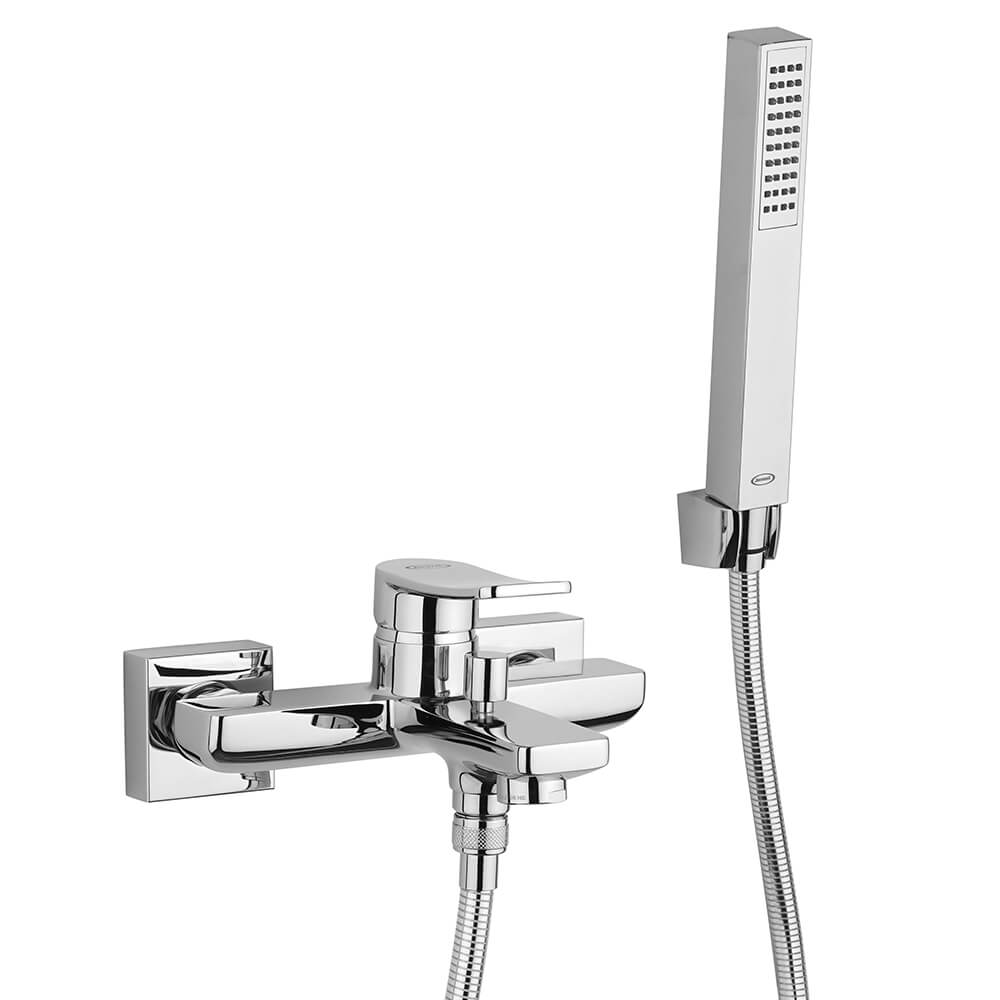 Gruppo vasca esterno con doccia duplex Jacuzzi | rubinetteria Tank ottone cromato 0TN00002JA01