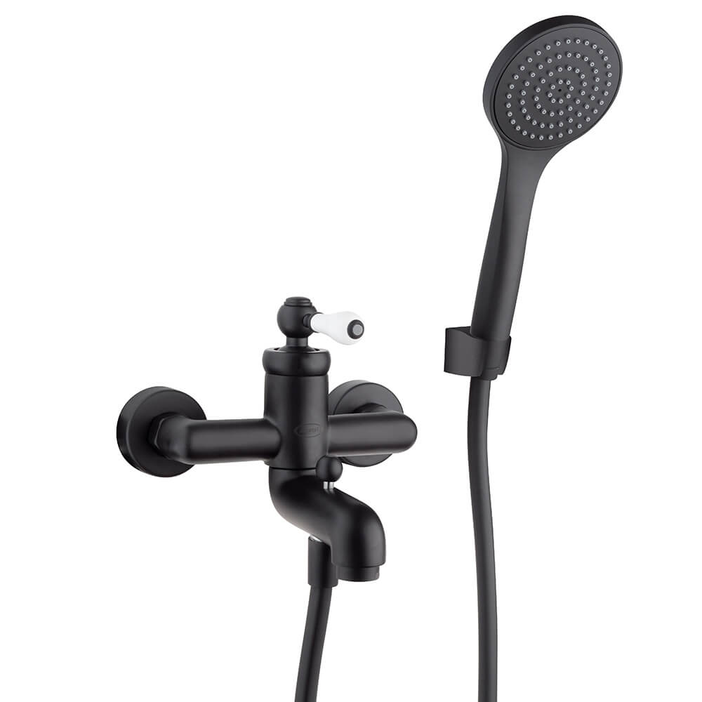 Gruppo vasca nero opaco Jacuzzi Rubinetteria serie Tosca Arcshop