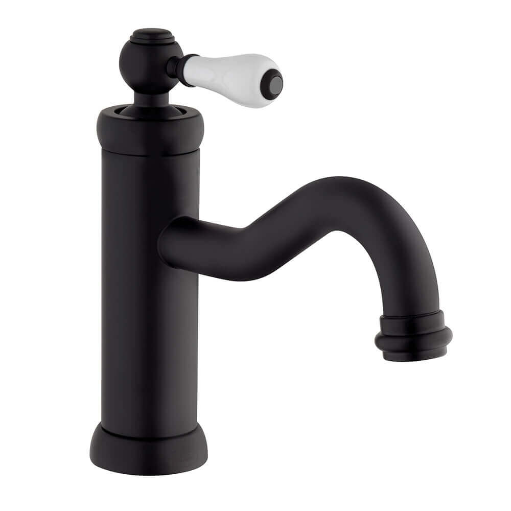 Coppia rubinetti serie Tosca lavabo e bidet Jacuzzi Rubinetteria nero opaco per piletta click clack Arcshop