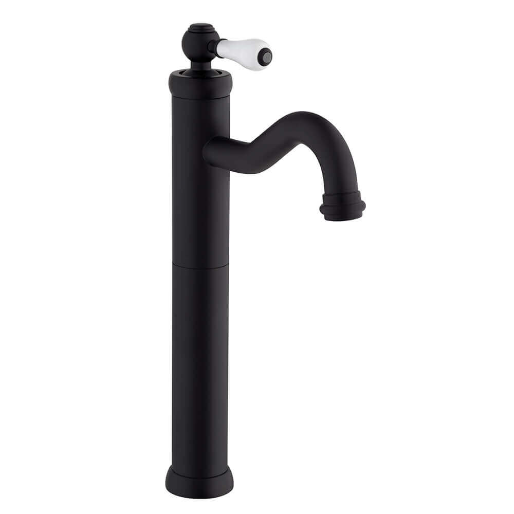 Serie Tosca miscelatori Jacuzzi Rubinetteria lavabo alto e bidet nero opaco per piletta click clack Arcshop