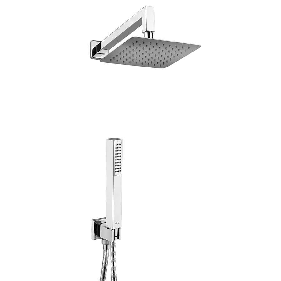 Kit Doccia Incasso Jacuzzi Rubinetteria con Soffione Quadrato 25x25 Garanzia 10 Anni