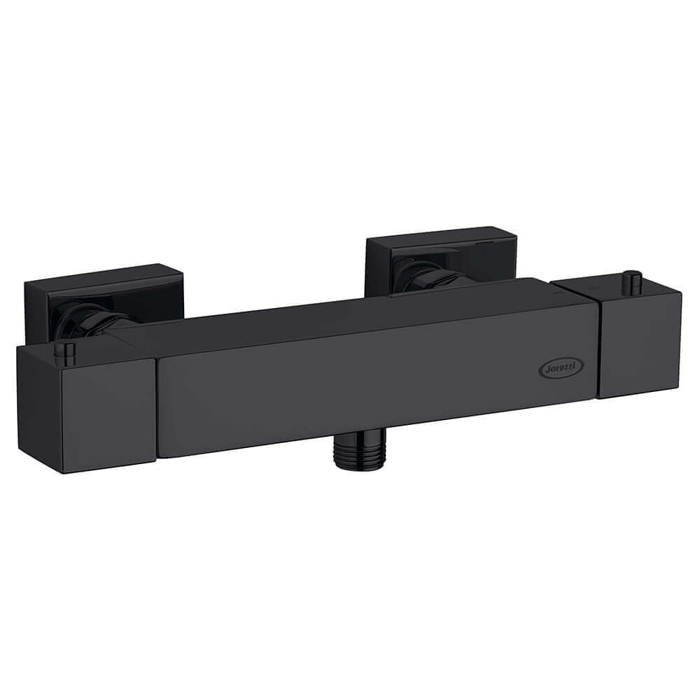 Set miscelatori Jacuzzi Rubinetteria lavabo alto bidet ed esterno doccia termostatico serie Twinkle nero opaco