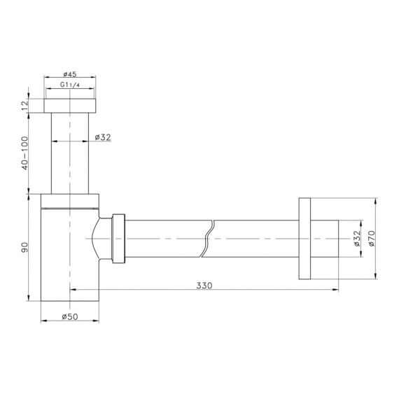 Sifone tondo basso minimale a bottiglia d'arredo Jacuzzi | Rubinetteria Arcshop