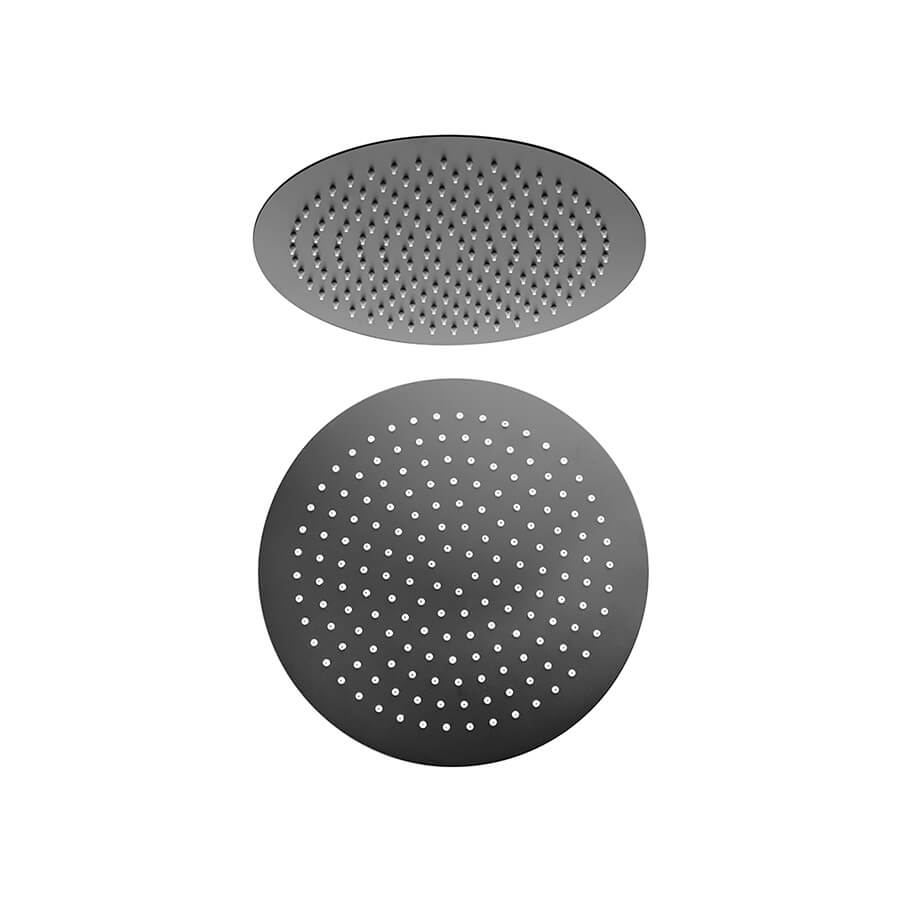 Kit doccia nero opaco in set Jacuzzi rubinetteria braccio doccia e soffione ultrapiatto 25 cm diametro Arcshop