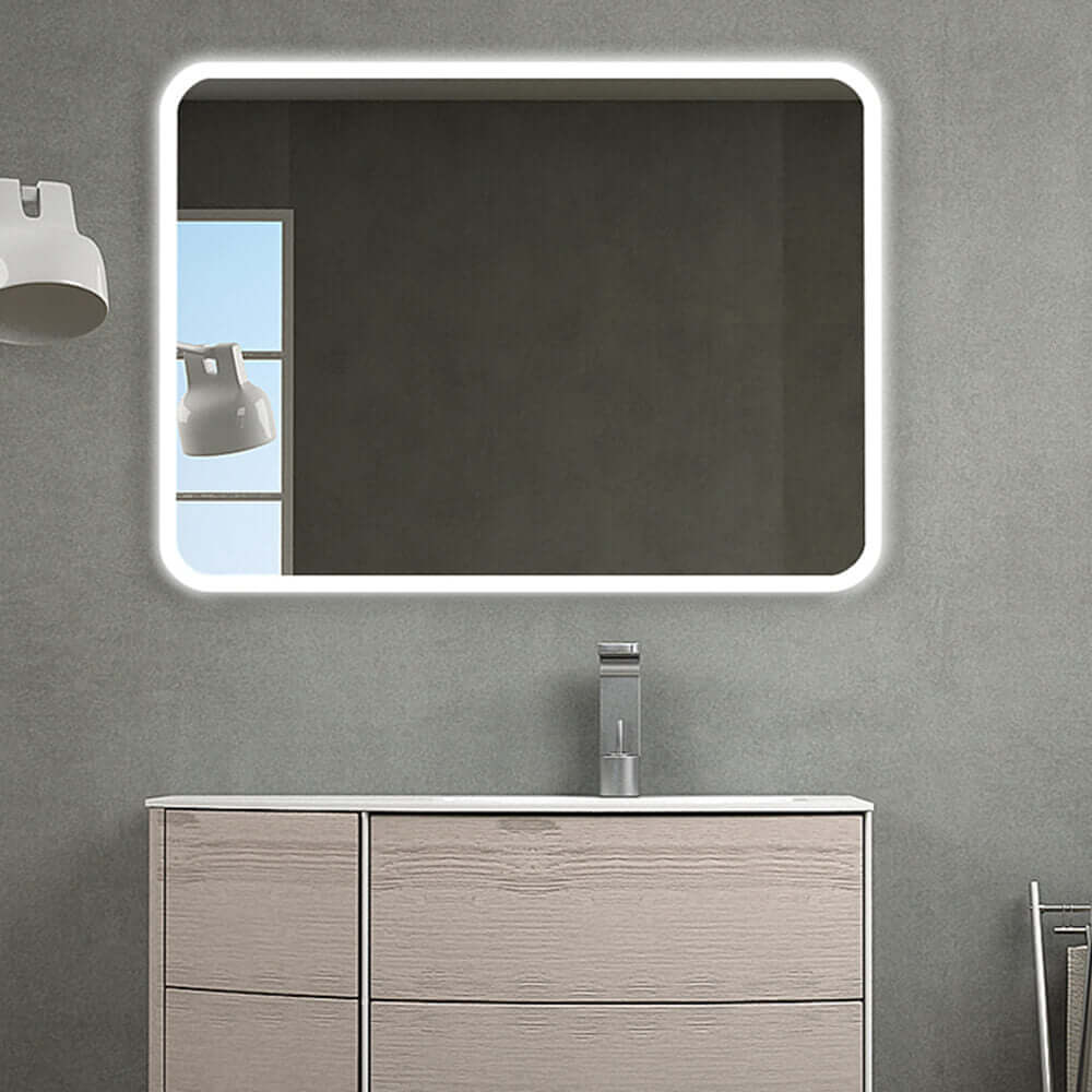 Specchio LED retroilluminato bordo satinato anti-fog system anticondensa 70X95 Arcshop