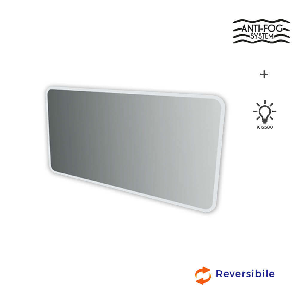 Specchio anti-fog bordo satinato retroilluminato LED 70X141 Arcshop