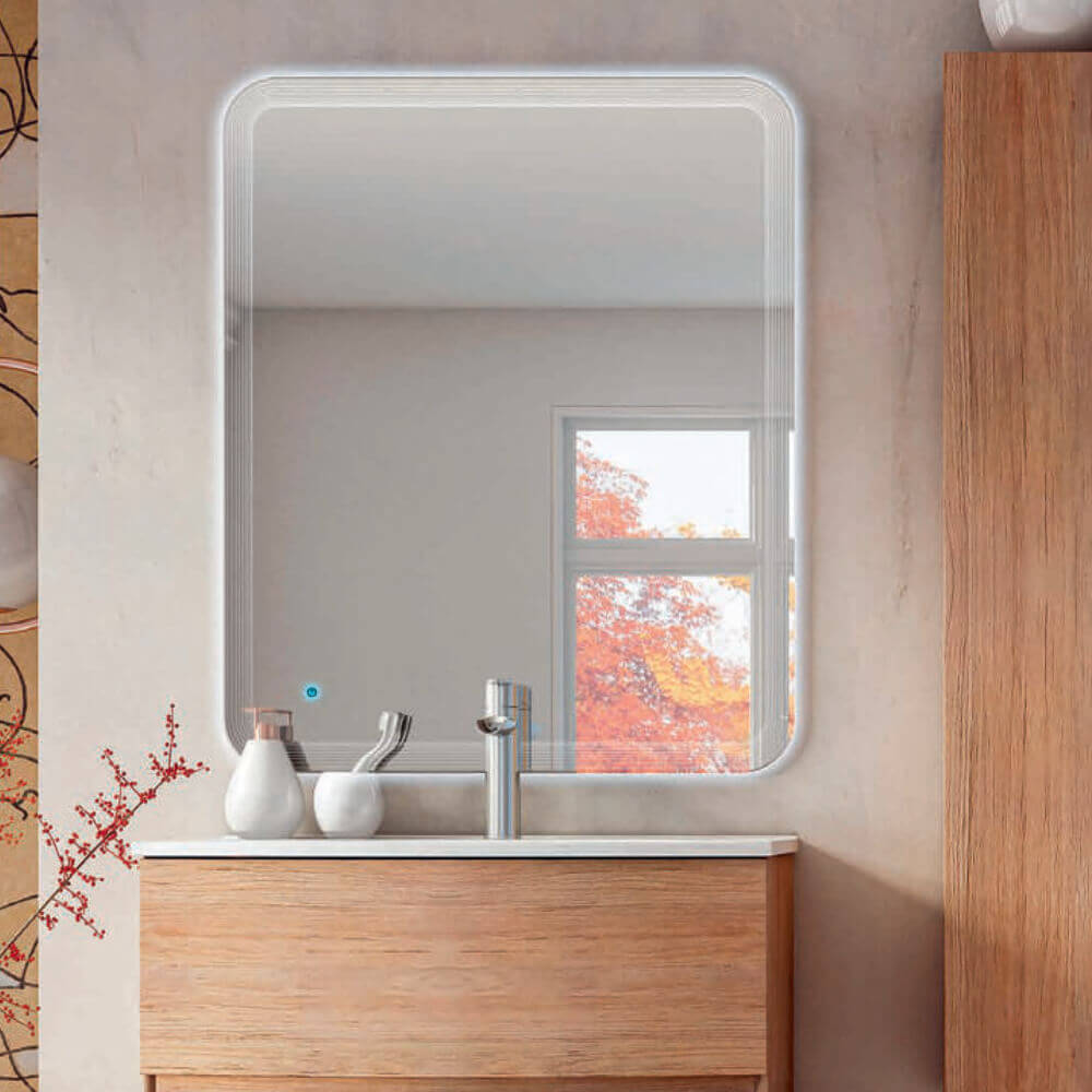 Specchio touch 90X74 LED disegno righe Arcshop