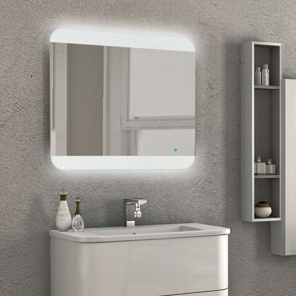 Specchio touch LED bordi satinati 70X65 retroilluminato Arcshop